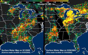 Storm Tracker Map of Hurrican Katrina and Hurricane Rita