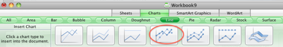 excel 2008 specific line type