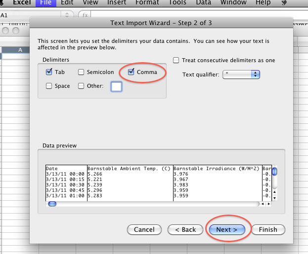 Excel 2008 import wiz 2