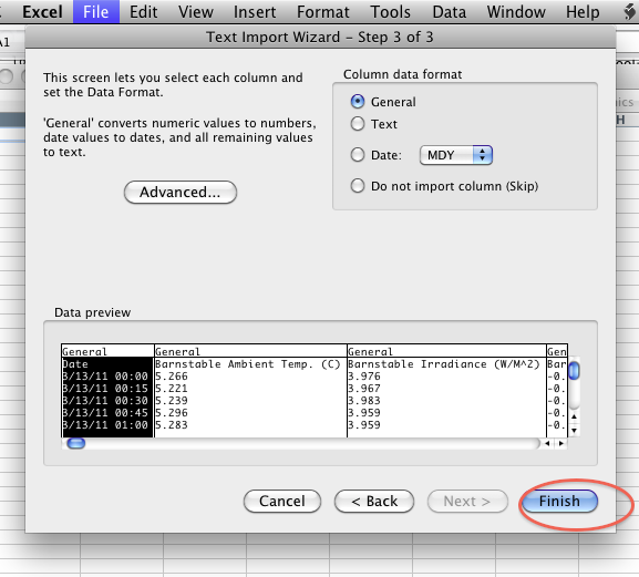 Excel 2008 imprt wiz 3