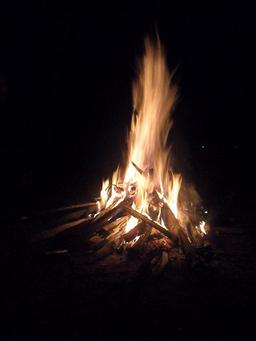 Burning wood