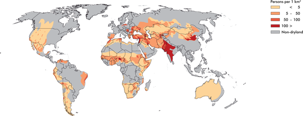 Population density of Drylands