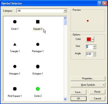 54 Symbol Selector Cities Red Squares