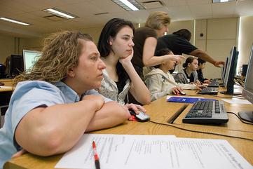 Engineers from Lord Corp. volunteer their time at a Math Options Career Day.