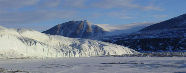 Lake Hoare with Canada Glacier in the foreground.