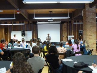 Susan Buhr Sullivan welcomes participants