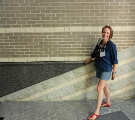 "Angular unconformity" in the AGU entryway (Christy for scale)