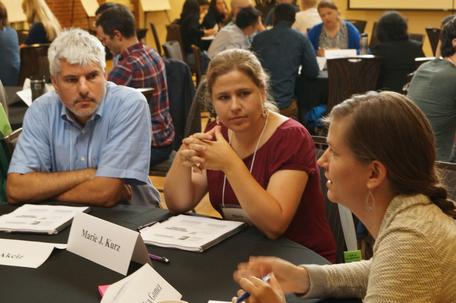 Discussion at the 2018 workshop for Early Career Geoscience Faculty