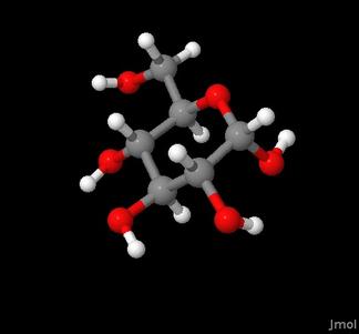 Una molécula de azúcar de glucosa. 