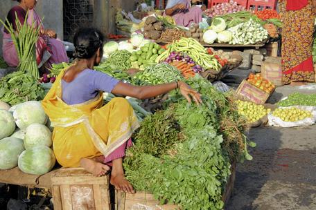 Indian Woman at Food Market