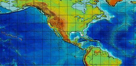 World bathymetry map