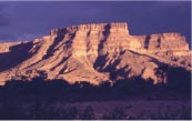 Cretaceous strata exposed in the Book Cliffs near Green River, Utah.