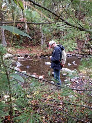 Student gathering field data