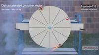 Disk Accelerated by Rocket Motor