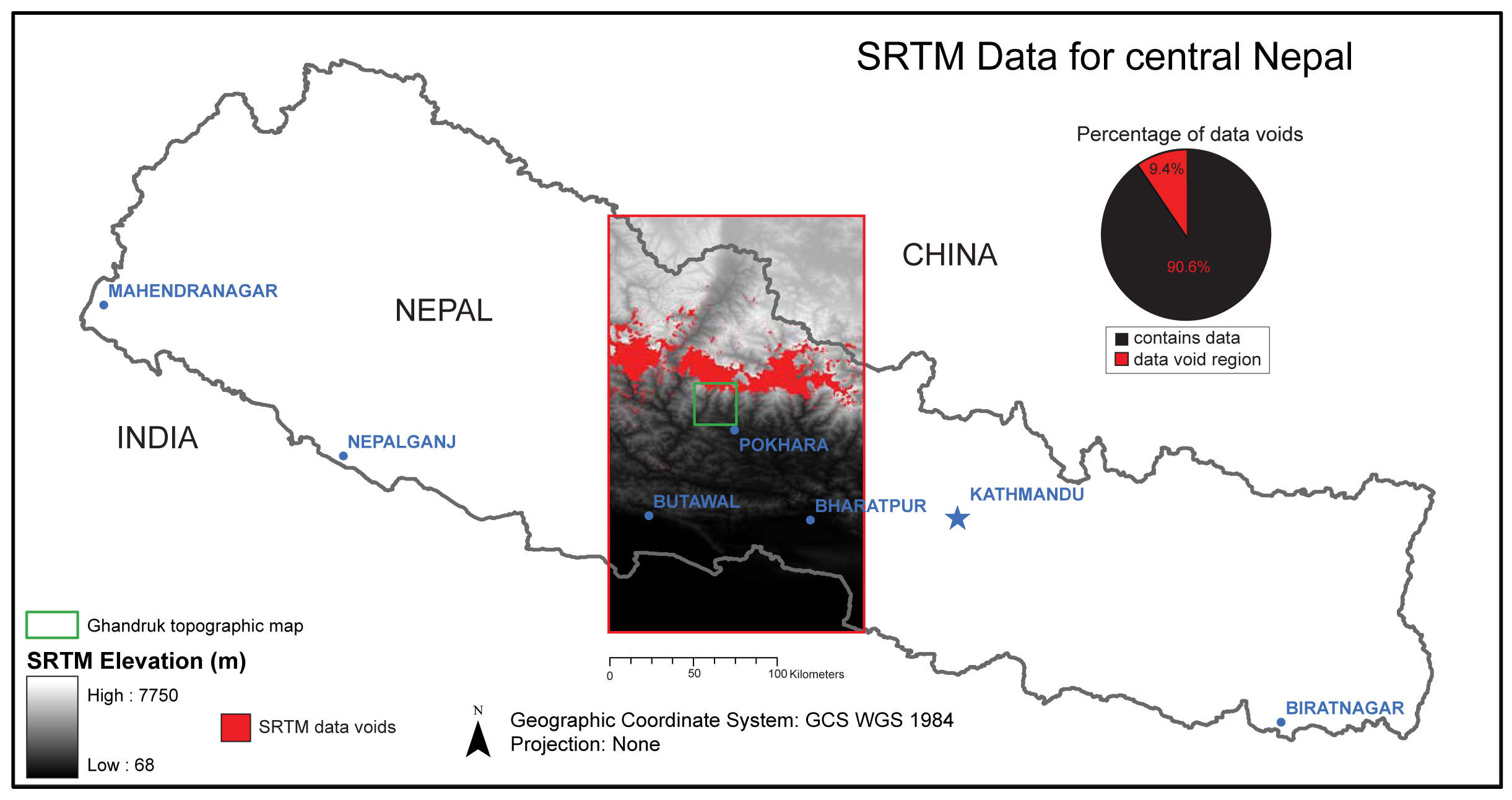 Figure 1 srtm data voids in central nepal